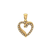 Open Heart 10K Yellow Gold Diamond Pendant